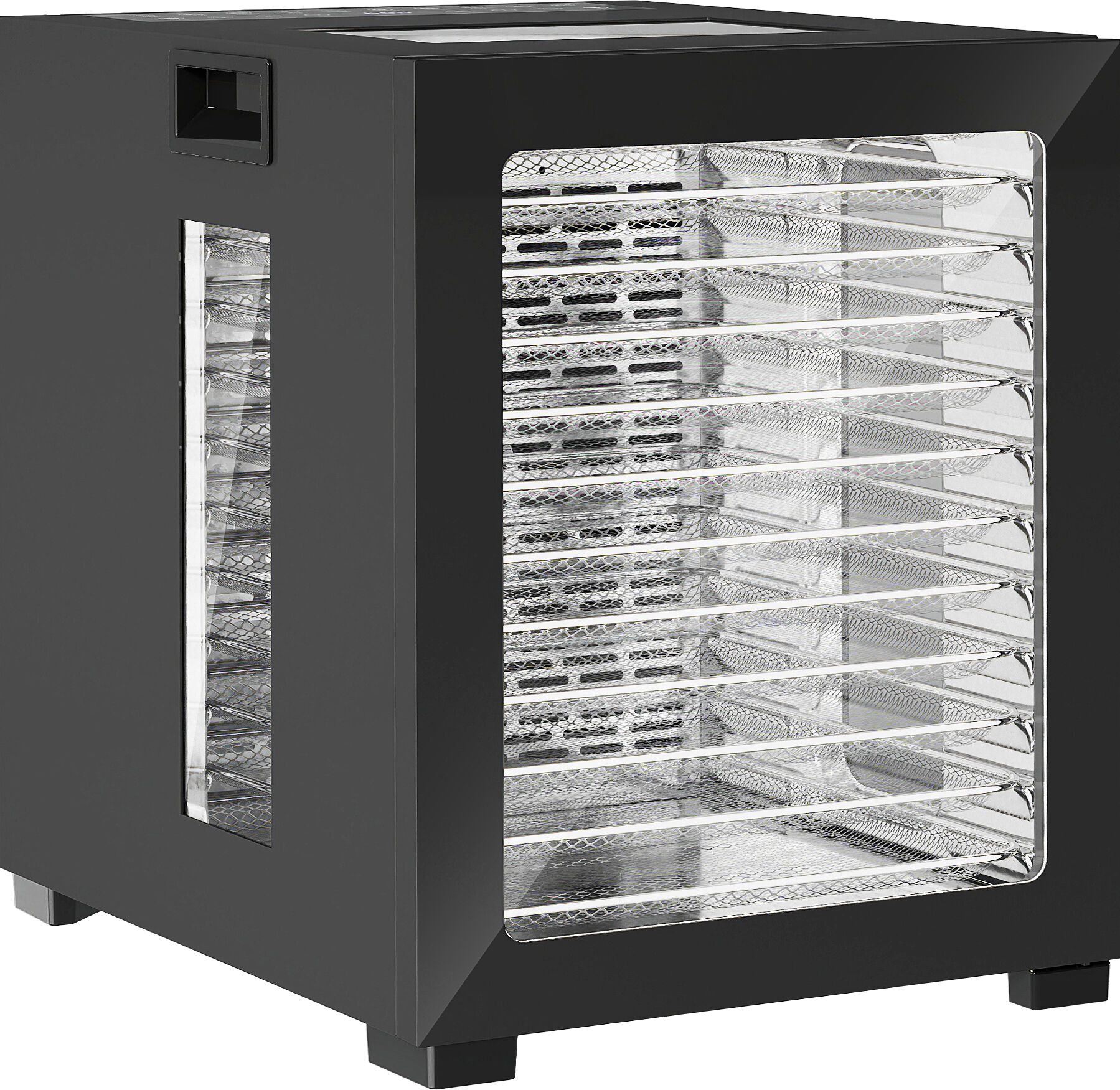 HOMCOM Food Dehydrator with 12 Stainless Steel Tray, 850W Food Dryer Machine with LED Touch Panel, 40-70℃ Adjustable Temperature, 48H Timer for Drying Fruit, Meat, Vegetable, Jerky, Pet Treat, Black