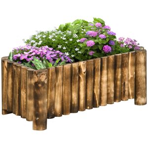 Outsunny Elevated Garden Bed, Wooden Planter Box, Rectangular Herb and Flower Container, 78L x 35W x 30H cm