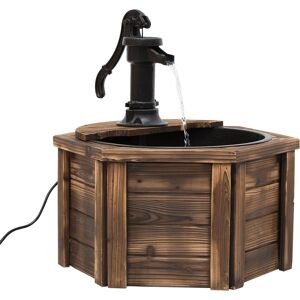 Outsunny Wooden Electric Water Fountain Garden Ornament Oasis 220V