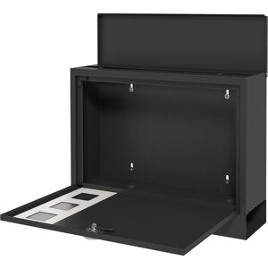 HOMCOM Wall Mounted Letterbox, Weatherproof Post Box, Modern Mailbox with 2 Keys and Viewing Windows, Easy to Install