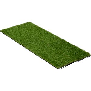 Outsunny 10 PCs 30 x 30cm Artificial Grass Turf, 25mm Pile Height Grass Carpet Fake Grass Mat UV Resistance for Outdoor