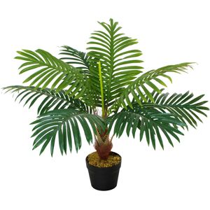 Outsunny 60cm Fake Palm Tree, Indoor/Outdoor Decorative Plant with 8 Leaves and Nursery Pot