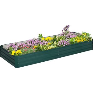 Outsunny Metal Raised Garden Bed Planter Box Outdoor Planters for Growing Flowers, Herbs, Green, 241x90.5x30cm Outsunny Metal Raised Garden Bed Planter Box Outdoor Planters for Growing Flowers, Herbs, Green, 241x90.5x30cm