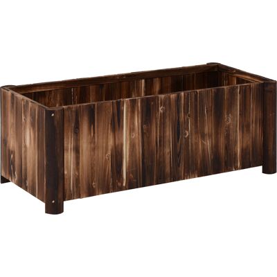 Outsunny Wooden Raised Garden Bed, 120 x 50 x 45cm Elevated Planter Box, Outdoor Flower Bed with Drainage Gaps, Easy Assembly Outsunny Wooden Raised Garden Bed, 120 x 50 x 45cm Elevated Planter Box, Outdoor Flower Bed with Drainage Gaps, Easy Assembly