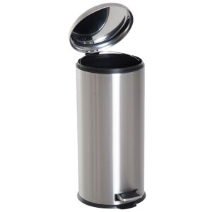 HOMCOM Foot Pedal Bin Stainless Steel Metal Waste Rubbish Lid Kitchen Garbage 30L