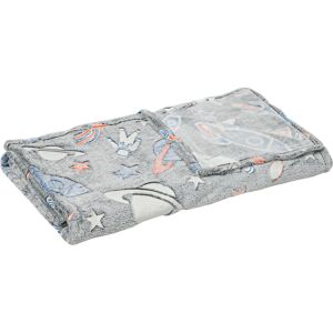 HOMCOM Galaxy Stars Glow in The Dark Flannel Fleece Throw Blanket, Soft and Warm Luminous Blanket for Kids, 203x153cm, Grey