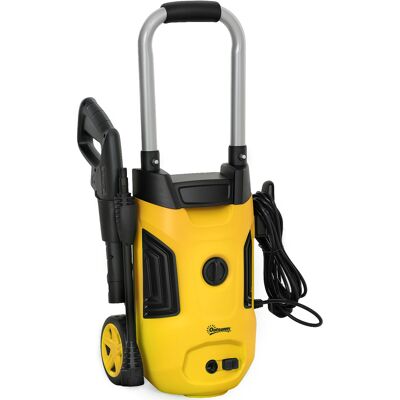 Outsunny 1800W High Pressure Washer, 150 Bar Pressure, 420 L/h Flow, Portable Electric Power Washer Jet Wash Cleaner with Adjustable Nozzle, 6M Hose, Steel Handle for Home Patio Car Driveway, Yellow Outsunny 1800W High Pressure Washer, 150 Bar Pressure, 420 L/h Flow, Portable Electric Power Washer Jet Wash Cleaner with Adjustable Nozzle, 6M Hose, Steel Handle for Home Patio Car Driveway, Yellow