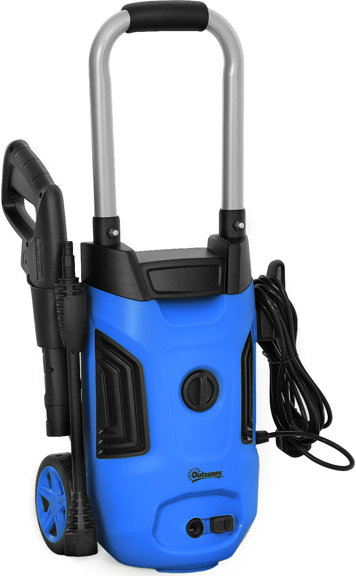 Outsunny 1800W High Pressure Washer, 150 Bar Pressure, 420 L/h Flow, Portable Electric Power Washer Jet Wash Cleaner with Adjustable Nozzle, 6M Hose, Steel Handle for Home Patio Car Driveway, Blue