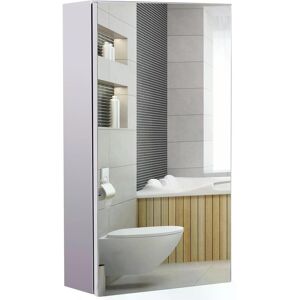 HOMCOM Stainless Steel Wall-mounted Bathroom Mirror Storage Cabinet 300mm (W)