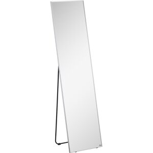 HOMCOM Freestanding Full Length Dressing Mirror, Wall-Mounted Rectangle, 160 x 40 cm, for Bedroom, Living Room, Black Frame