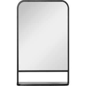 HOMCOM Modern Wall Mirror with Storage Shelf, 86 x 53 cm, Contemporary Design for Bedroom, Living Room, Black