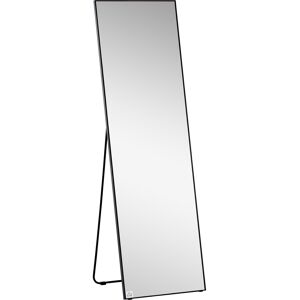 HOMCOM Full Body Dressing Mirror, Floor Standing or Wall Mounted, Aluminium Alloy Frame, 160x40cm, Black