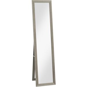 HOMCOM Rustic Full Length Mirror, Freestanding or Wall Hanging, Farmhouse Style, 155 cm, Grey