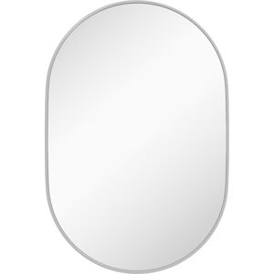 HOMCOM Oval Bathroom Mirror, Modern Wall-mounted Vanity Mirror with Aluminium Frame for Living Room, Entryways, Horizontal or Vertical, 60 x 90cm, Silver