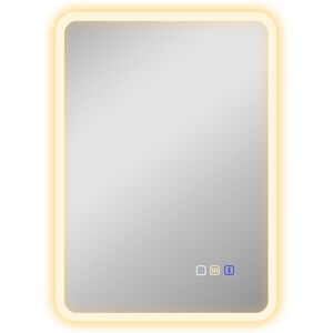 HOMCOM 50 x 70 cm Backlit Illuminated Bathroom Mirror with LED Lights and Bluetooth - Silver Tone HOMCOM 50 x 70 cm Backlit Illuminated Bathroom Mirror with LED Lights and Bluetooth - Silver Tone