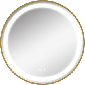 Kleankin Round LED Bathroom Mirror, Dimmable Lighted Wall Mount, 3 Colours, Time Display, Memory Function, 60cm, Silver Aosom UK Kleankin Round LED Bathroom Mirror, Dimmable Lighted Wall Mount, 3 Colours, Time Display, Memory Function, 60cm, Silver Aosom UK