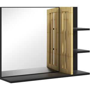 HOMCOM Bathroom Mirror with Shelf, Wall-mounted Makeup Mirror, Modern Vanity Mirror with 4 Storage Shelves for Make Up, Black Aosom UK HOMCOM Bathroom Mirror with Shelf, Wall-mounted Makeup Mirror, Modern Vanity Mirror with 4 Storage Shelves for Make Up, Black Aosom UK
