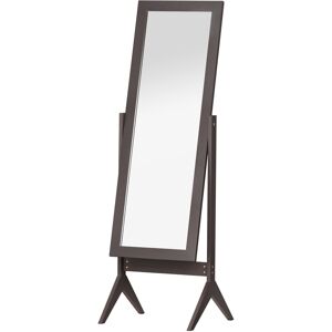 HOMCOM Dressing Mirror, Freestanding Bedroom Tall Mirror Adjustable Angle, 148x47cm, Brown Aosom UK HOMCOM Dressing Mirror, Freestanding Bedroom Tall Mirror Adjustable Angle, 148x47cm, Brown Aosom UK