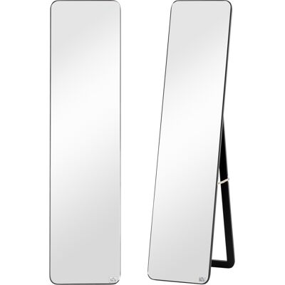 HOMCOM Full Length Mirror, Free Standing or Wall Hanging, Tall Full Body Mirror for Bedroom, Hallway, Black Aosom UK HOMCOM Full Length Mirror, Free Standing or Wall Hanging, Tall Full Body Mirror for Bedroom, Hallway, Black Aosom UK
