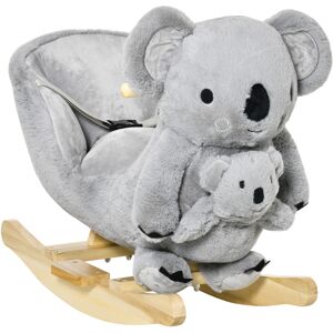 HOMCOM Plush Rocking Horse, Koala-Shaped Rocker with Gloved Doll, Realistic Sounds, for Toddlers 18-36 Months, Grey Aosom UK HOMCOM Plush Rocking Horse, Koala-Shaped Rocker with Gloved Doll, Realistic Sounds, for Toddlers 18-36 Months, Grey Aosom UK