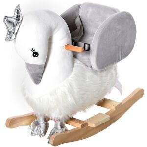 HOMCOM Kids Plush Ride-On Rocking Animal Horse Swan-shaped Toy Rocker with Realistic Sounds for Toddler 18-36 Months Aosom UK HOMCOM Kids Plush Ride-On Rocking Animal Horse Swan-shaped Toy Rocker with Realistic Sounds for Toddler 18-36 Months Aosom UK
