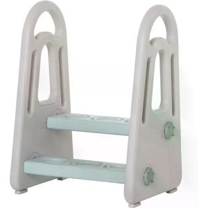 HOMCOM Two Step Stool for Kids Toddlers Ladder or Toilet Potty Training Bathroom Sink Bedroom Kitchen Helper with Non-slip Handle and Feet Pad