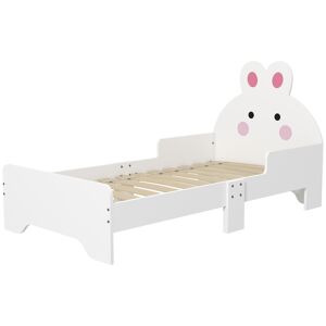 ZONEKIZ Toddler Rabbit Bed Frame, Safe & Sturdy Design, Perfect for Kids' Bedroom, Charming White
