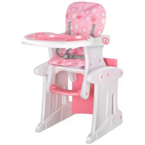 HOMCOM HDPE 3-in-1 Baby Booster High Chair Pink HOMCOM HDPE 3-in-1 Baby Booster High Chair Pink