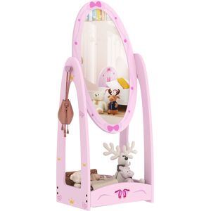 AIYAPLAY Kids Full Length Mirror, 360° Rotating Children Standing Mirror with Storage Shelf, Pink AIYAPLAY Kids Full Length Mirror, 360° Rotating Children Standing Mirror with Storage Shelf, Pink