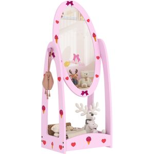 AIYAPLAY Kids Full Length Mirror, 360° Rotating Children Standing Mirror with Storage Shelf, Hot Pink AIYAPLAY Kids Full Length Mirror, 360° Rotating Children Standing Mirror with Storage Shelf, Hot Pink