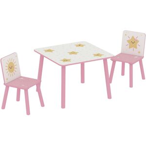 AIYAPLAY 3-Piece Toddler Table and Chair Set, Kids Table with 2 Chairs Set for Bedroom, Nursery, Playroom, Pink AIYAPLAY 3-Piece Toddler Table and Chair Set, Kids Table with 2 Chairs Set for Bedroom, Nursery, Playroom, Pink