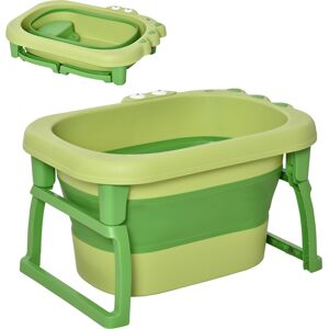 HOMCOM Baby Bath Tub for 0-6 Years Collapsible Non-Slip Portable with Stool Seat for Newborns Infants Toddlers Kids Crocodile Shape Green Aosom UK HOMCOM Baby Bath Tub for 0-6 Years Collapsible Non-Slip Portable with Stool Seat for Newborns Infants Toddlers Kids Crocodile Shape Green Aosom UK