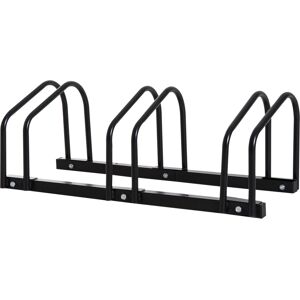 HOMCOM Bike Stand for Parking, Floor or Wall Mount Bicycle Storage Locking Stand, 76L x 33W x 27H, Black