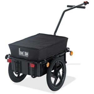 HOMCOM Bicycle Trailer Cargo Jogger Luggage Storage Stroller with Towing Bar - Black