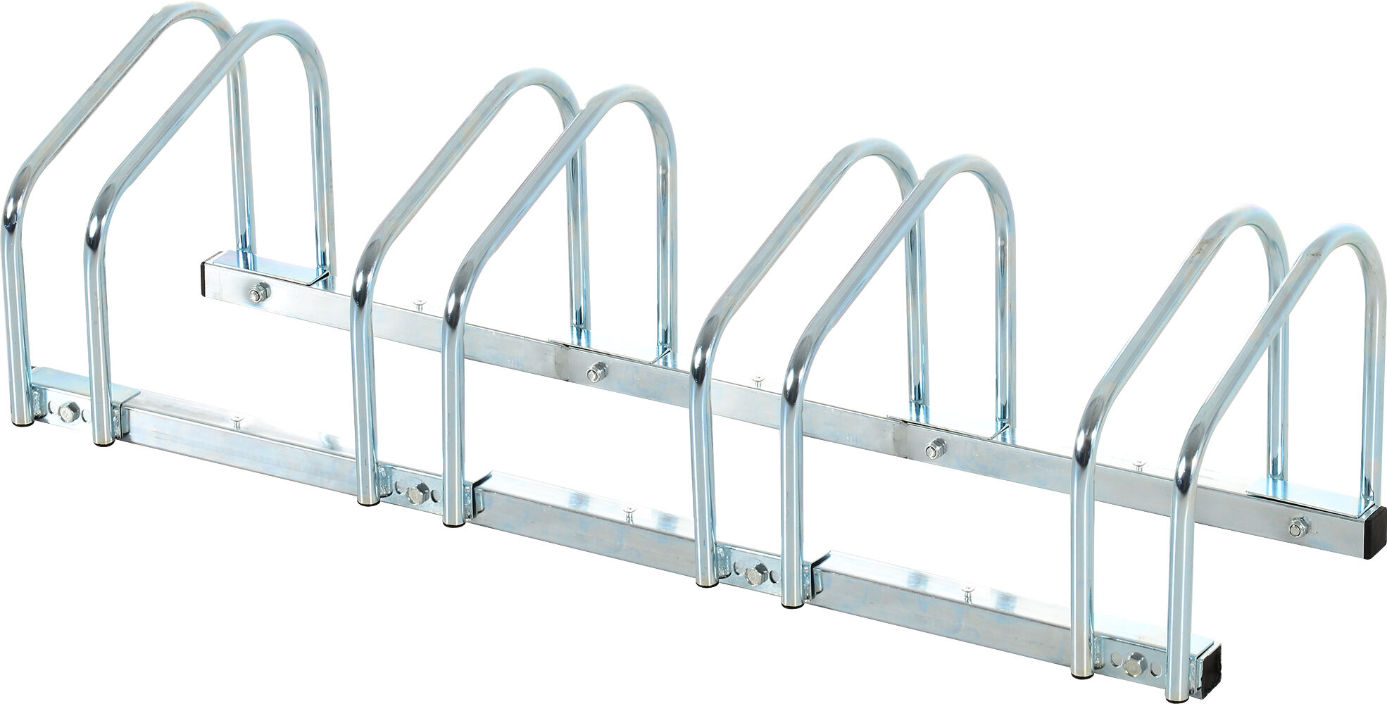 HOMCOM Bicycle Parking Stand, Floor or Wall Mounted Bike Rack, Cycle Storage with Locking Feature, 4 Racks, Silver Aosom UK