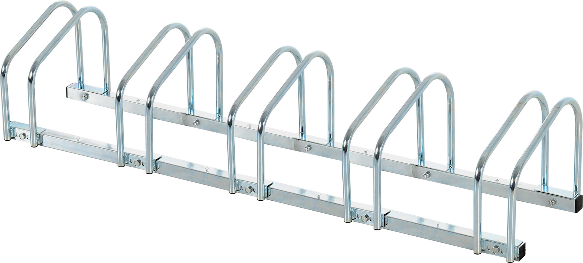 HOMCOM Bike Stand Parking Rack Floor or Wall Mount Bicycle Cycle Storage Locking Stand (5 Racks, Silver)