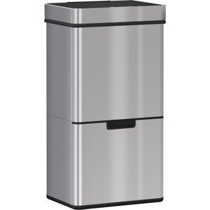 HOMCOM 72L Recycling Sensor Bin, Stainless Steel 3 Compartments for Both Wet or Dry Waste with Removable Lid Kitchen Home