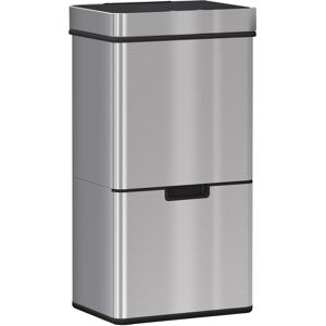 HOMCOM 72L Recycling Sensor Bin, Stainless Steel 3 Compartments for Both Wet or Dry Waste with Removable Lid Kitchen Home