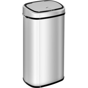 HOMCOM 68L Automatic Sensor Lid Steel Kitchen Bin Silver