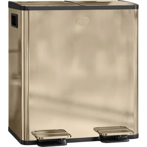 HOMCOM 40L Dual Compartment Stainless Steel Bin, with Deodoriser Holders - Gold Tone HOMCOM 40L Dual Compartment Stainless Steel Bin, with Deodoriser Holders - Gold Tone