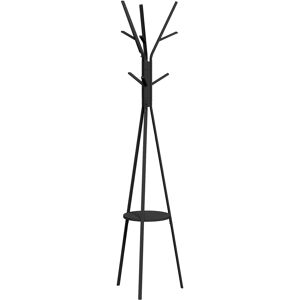 HOMCOM 180cm Free Standing Metal Coat Rack Stand 9 Hooks Clothes Tree with 1 Shelf Hat Display Hall Tree Hanger Bag Umbrella Hanging Organiser (Black) HOMCOM 180cm Free Standing Metal Coat Rack Stand 9 Hooks Clothes Tree with 1 Shelf Hat Display Hall Tree Hanger Bag Umbrella Hanging Organiser (Black)