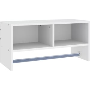 HOMCOM Wall Mounted Coat Hanger Hooks Rack Stand Hallway Coat Rack Rail & Storage Shelf Hanging Coat Organizer (White) HOMCOM Wall Mounted Coat Hanger Hooks Rack Stand Hallway Coat Rack Rail & Storage Shelf Hanging Coat Organizer (White)