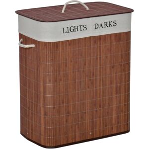 HOMCOM Laundry Basket 100L with Lid, Dual Section, Collapsible Hamper, Removable Liner, Water-Resistant, for Clothes Storage, Brown Aosom UK HOMCOM Laundry Basket 100L with Lid, Dual Section, Collapsible Hamper, Removable Liner, Water-Resistant, for Clothes Storage, Brown Aosom UK