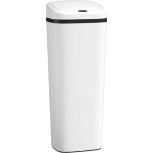 HOMCOM 50L Stainless Steel Sensor Bin - White HOMCOM 50L Stainless Steel Sensor Bin - White