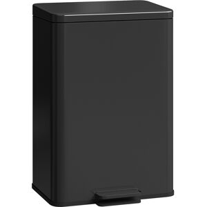HOMCOM 20L Kitchen Bin with Soft-Close Lid and Stay-Open Function, Stainless Steel Pedal Bin with Removable Inner Bucket for Kitchen, Office, Home, Matte Black HOMCOM 20L Kitchen Bin with Soft-Close Lid and Stay-Open Function, Stainless Steel Pedal Bin with Removable Inner Bucket for Kitchen, Office, Home, Matte Black