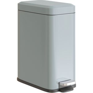 HOMCOM 5L Rectangular Compact Bin, Steel Construction, Removable Bucket, Quiet-Close Lid, Pedal Operation, Grey Aosom UK HOMCOM 5L Rectangular Compact Bin, Steel Construction, Removable Bucket, Quiet-Close Lid, Pedal Operation, Grey Aosom UK