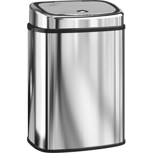 HOMCOM 50L Stainless Steel Sensor Bin - Silver Tone HOMCOM 50L Stainless Steel Sensor Bin - Silver Tone