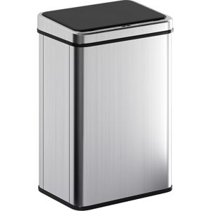HOMCOM 40L Sensor Bin with Quiet Soft-Close Lid, Automatic Touchless Motion Sensor Kitchen Bin with Fingerprint Resistant Stainless Steel for Hygienic Gyms, Home Office Use, Silver Tone HOMCOM 40L Sensor Bin with Quiet Soft-Close Lid, Automatic Touchless Motion Sensor Kitchen Bin with Fingerprint Resistant Stainless Steel for Hygienic Gyms, Home Office Use, Silver Tone