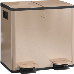 HOMCOM 30L Dual Compartment Stainless Steel Bin, with Deodoriser Holders - Gold Tone HOMCOM 30L Dual Compartment Stainless Steel Bin, with Deodoriser Holders - Gold Tone