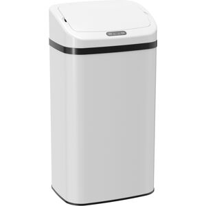 HOMCOM 48L Stainless Steel Sensor Bin - White HOMCOM 48L Stainless Steel Sensor Bin - White